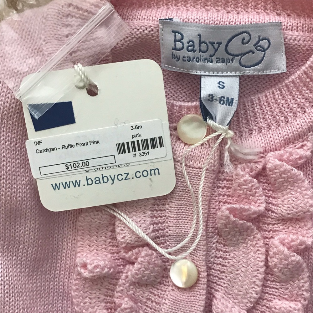 Baby CZ Ruffle Front Cardigan NWT - Picture 4 of 4